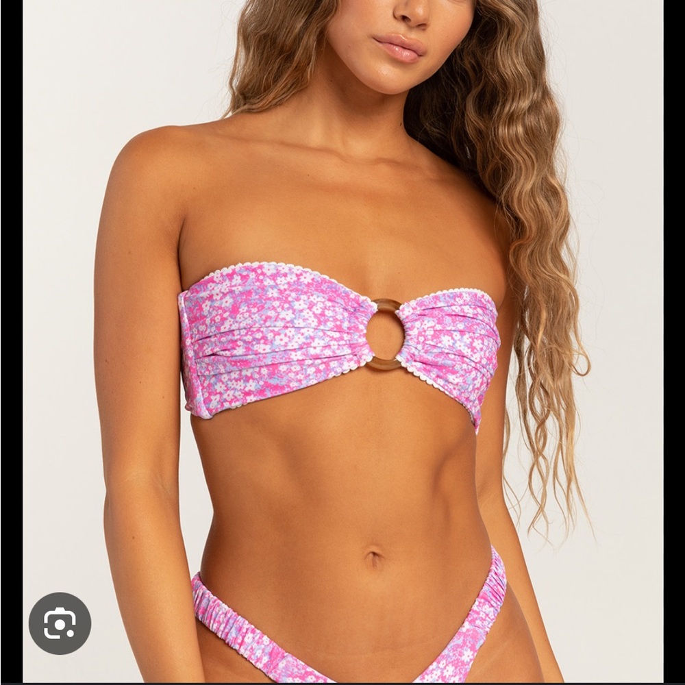 Kulani Kinis Pink Floral bandeau top